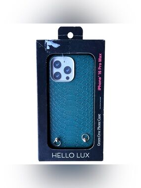 Hello Lux iPhone 16 Pro Max Green Croc Phone Case New